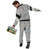 dressforfun Men's Costume Retro 80s 90s Disco Jogging Suit, silver