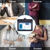 Wisdompro Horizontal ID Card Holder, PU Leather, Double-Sided, Adjustable, Neck