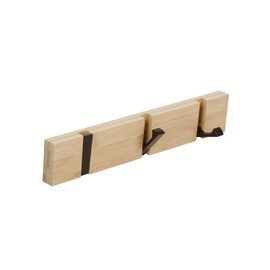 JSVER Modern Wooden Coat Hook with 3 Movable Hooks for Jackets, Coats, Scarves, Handbags and More, Natural