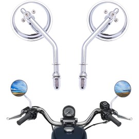 Chrome Rear View Mirrors Compatible With Street Glide Road King Sportster 883 1986-2020