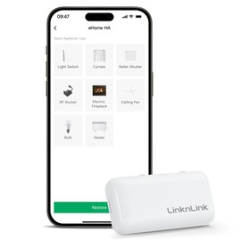 LinknLink eHome HA Wi-Fi Smart RF Universal Remote Control, RF Controller for Light Switch, Ceiling Fan, Roller Shutter Motor, RF2MQTT Home Assistant, Works with Alexa, Google Home