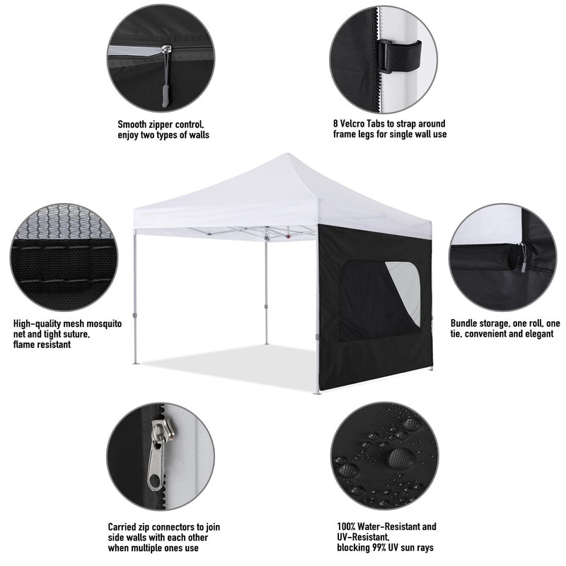 COOSHADE Instant Canopy SunWall 10x10 Canopy SideWall for Pop up