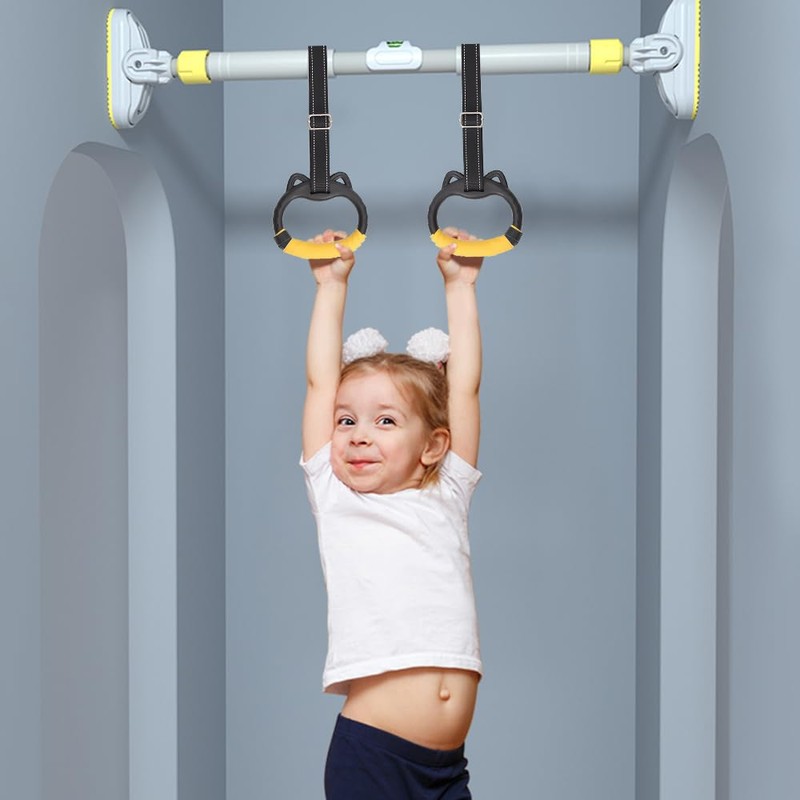 LYPPUL Gymnastics Rings for Kids, Home Exercise Rings,Fitness Children Trapeze