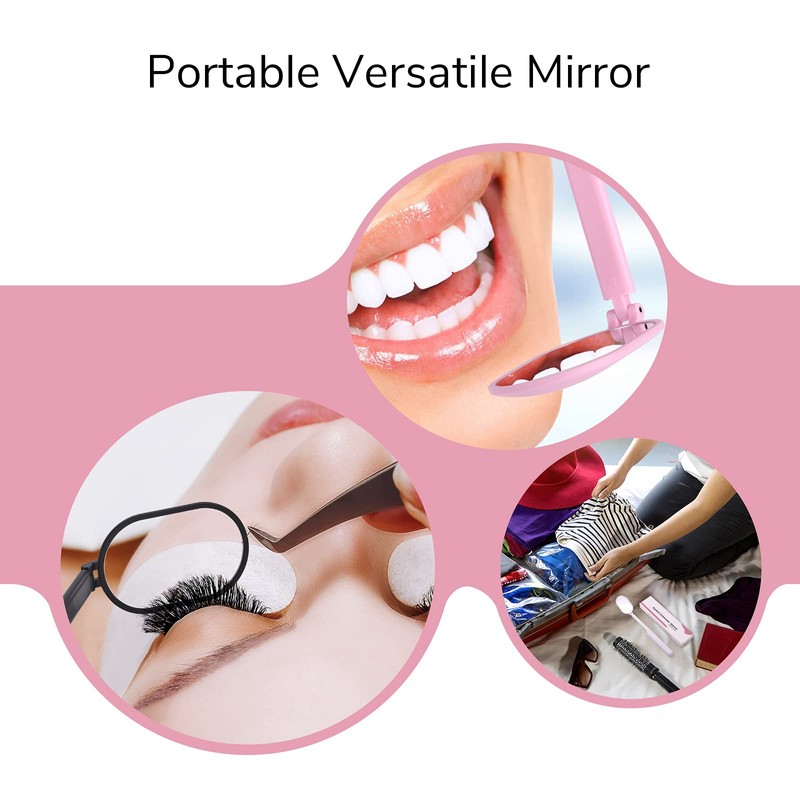Miuffue Lash Mirror for Eyelash Extensions, 2inch Foldable Eyelash Mirror