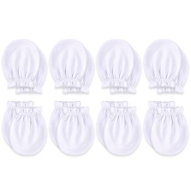 KiddyCare Baby Hand Mittens, Ultra Soft Newborn Gloves for Boys & Girls, Scratch-Resistant 0-6 Months, Breathable and Gentle Elastic Cuffs, Unisex Mittens for Everyday Comfort and Protection 4-Pack