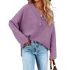 Saodimallsu Womens V Neck Henley Sweater Oversized Fall Sweaters Cozy