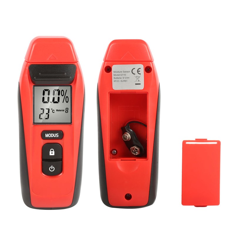 1Pc Practical Digital Wood Moisture Meter Timber Damp Detector W/Two