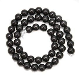 jodaying 2.0mm Large Hole Black Onyx 6mm Smooth Round Natural Gematone Loose Beads for Jewelry Making DIY Findings