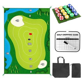 Stick Golf Game Mats, 150 * 80cm Casual Golf Game Set with Score Plate, Battle Royale Golf Chipping Game, Chip Sticky Golf Game, Indoor Golf Practice Mat Dartboard for Kid Adult Junior
