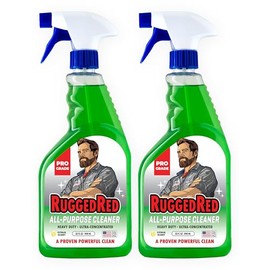 RuggedRed RuggedRed Industrial-Strength All-Purpose Cleaning Spray, Heavy-Duty Cleaner for Kitchen & Home, Multi-Surface Deep Cleaner, Made in the USA, Citrus Scent, 32oz (2 Bottles)