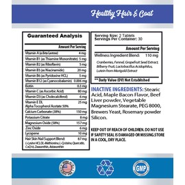 PET SUPPLEMENTS Immune Dog Treats - Dogs Hair and Coat Complex - Advanced Skin Relief - Good for Nails - Dog Vitamins Coat - 1 Bottle (60 Tablets)