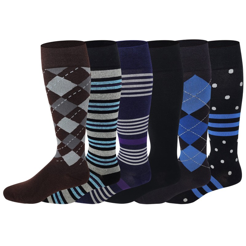 Dr. Shams Men 6 pairs pack everyday Cotton compression knee