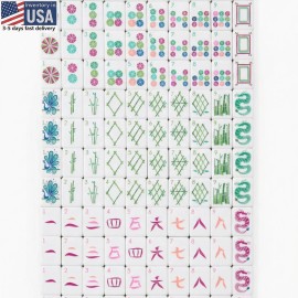 US Local Stock Acrylic American Mahjong Tiles Pink 4-layer OMM RTS Portable Foldable Water Resistant ModernColor: Pink