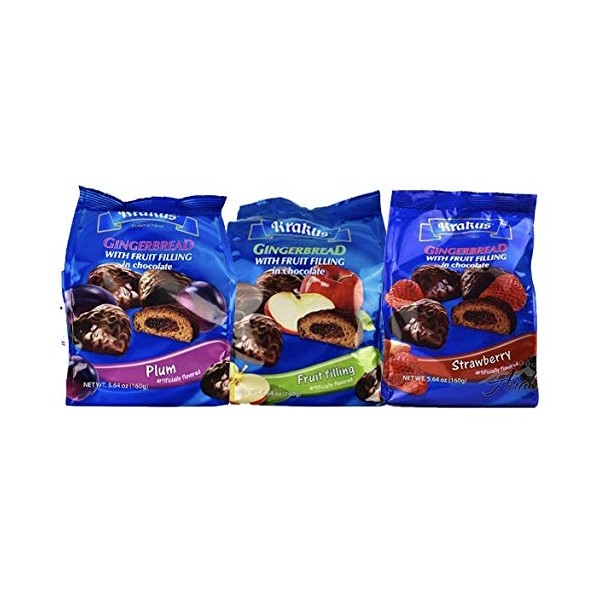 KRAKUS GINGERBREAD FRUIT FILLING COVERED IN CHOCOLATE 5.64 oz (160g)