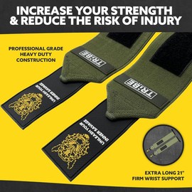 Heavy Duty Wrist Wraps and  Straps - 21" Wrist Wraps for Weight Men and 24" Wrist Straps for Weight with  Grip and Padding - Weight  Wrist Wraps and Deadlift Straps - Color: Green