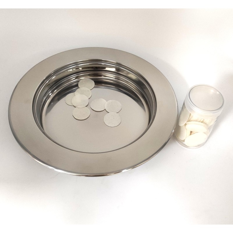 Polished Stainless Steel Communion Tray Plate for Churches,Stackable Communion Bread