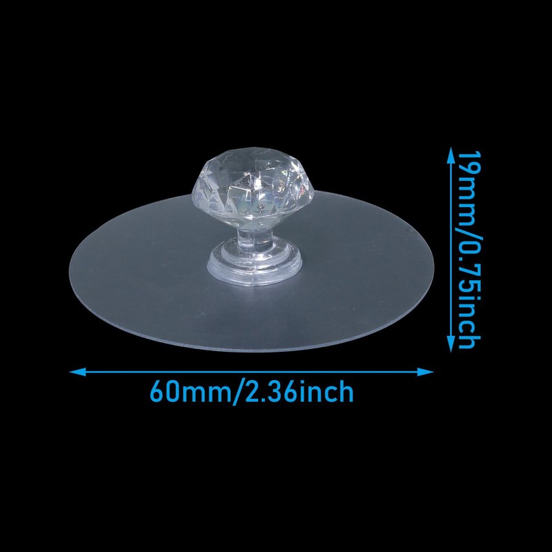 WHYHKJ 10PCS Cabinet Drawer Pull Knobs Self Adhesive Transparent Crystal