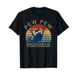 Paintball Cat Pew Pew Madafakas Crazy Cat Funny Paintball T-Shirt