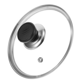 KICHOUSE Tempered Lid with Insulated Handle Heat-resistant Cover for Pots with Inner Splash Prevention and Modern Design for Safe Cooking