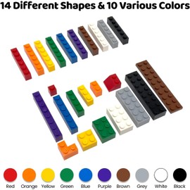 HIUME 500 Basic Building Blocks Box, Classic Base Bricks Refill Packs Compatible with Top Brands and All Leading Brands - Gifts for Boys and Girls from 4 5 6 Years