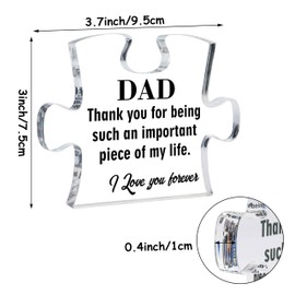 Moyel Dad Gifts from Daughter Son Dad’s Puzzle Acrylic Plaque Funny Gifts for Dad Who Has Everything Christmas Fathers Day Birthday Gifts for Dad Daddy Father from Kids Wife