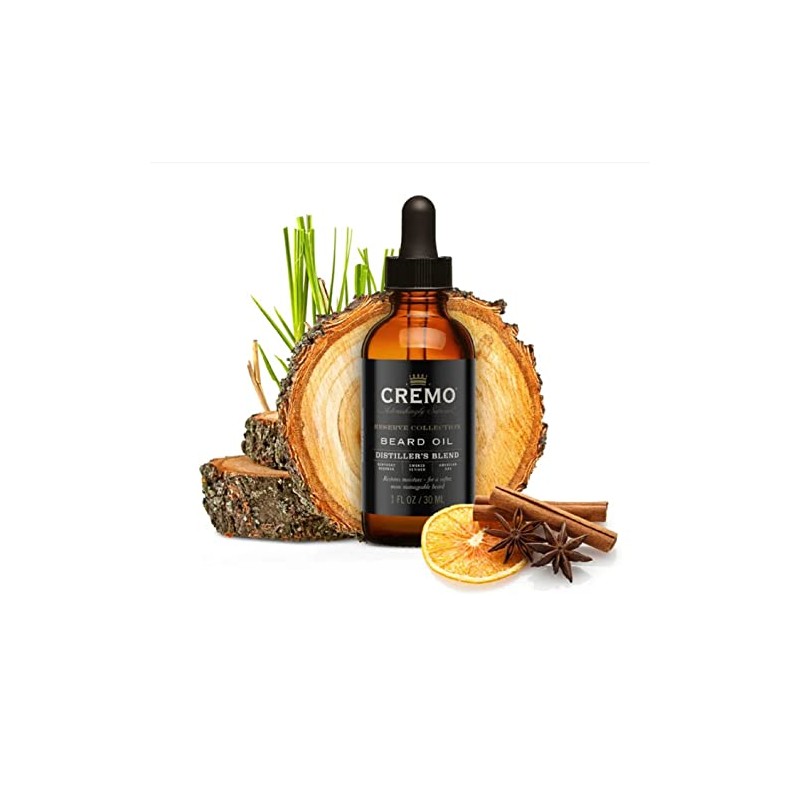 Cremo Beard Oil for Men, Distiller's Blend, 1 Fl Oz