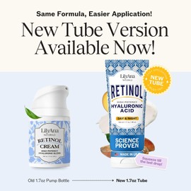 Retinol Cream Moisturizer for Face and Eyes, Use Day and Night - for Anti Aging, Acne, Wrinkles - made with Natural and Organic Ingredients - 1.7 OZ