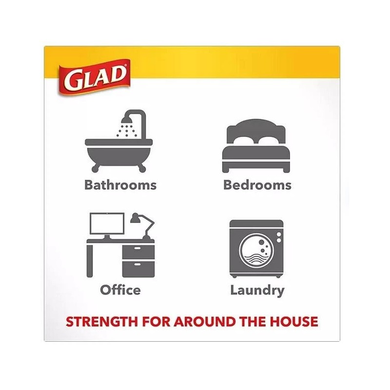 Glad Small Twist-Tie White Trash Bags, Fresh Clean Scent with