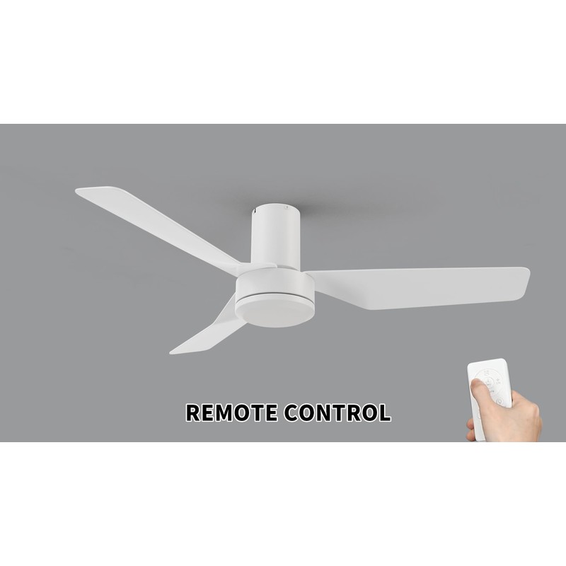 Carro 44 Inch Ceiling Fan without Lights Flush Mount, Small