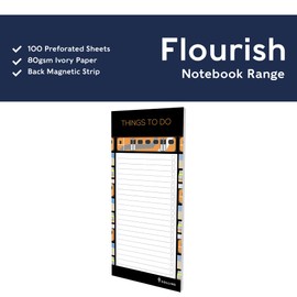 Collins Debden Flourish To Do List Notepad with Slim Magnetic Pad - Trains Design