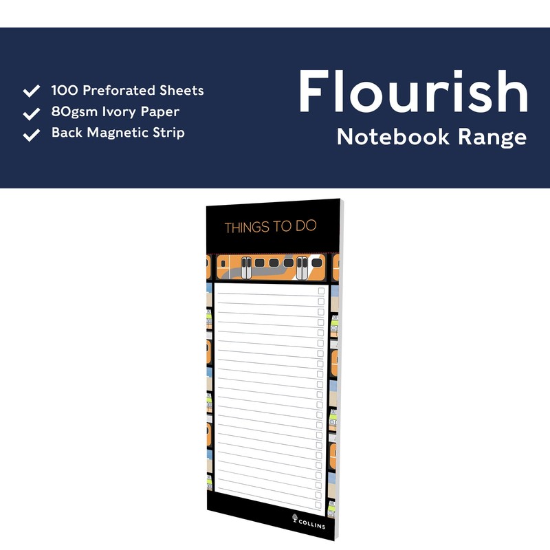 Collins Debden Flourish To Do List Notepad with Slim Magnetic