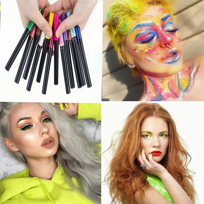 Delineador Líquido Mate para Ojos, Pack de 12 Colores de