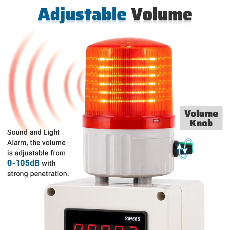 Industrial Cycle Timing Siren Alarm 0-105dB Single Sound and Light