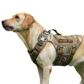 No Pull Dog Harness -Tactical Dog Harness - Breathable mesh, Pet Walking Hiking Training Vest- Dog Harness for Dogs, Service Dog, Medium, Camo
