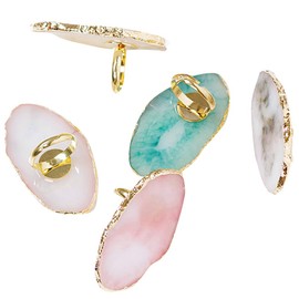 EXCEART - Juego de 5 paletas de resina para uñas, soporte de pegamento calcomanía para uñas de gel UV, equipo de manicura y pegamento para pestañas (estilo mixto)