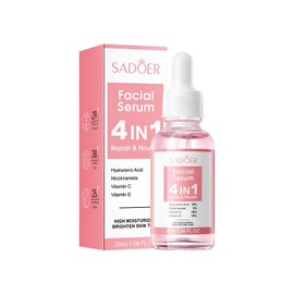 4-in-1 Facial Serum – Hyaluronic Acid, Niacinamide, Vitamin C & E – Anti-Aging, Hydrating, Brightening & Firming Serum for Face – Fade Wrinkles & Restore Skin Glow – 30ml