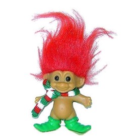 Russ Lucky 4 Inch Christmas MERRY LITTLE ELF TROLL Doll Figure (GREEN Hair) by Russ