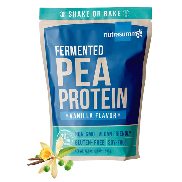 Nutrasumma 100% 2 LB Plant Based Fermented Pea Protein Powder, North American Sourced Peas, Non-GMO, Gluten & Soy Free