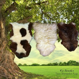 Fur Accents Thick Shaggy Icelandic Sheepskin Area Rug - 100% Animal Friendly Faux Fur - Original Designs USA (2'x4', Off White)