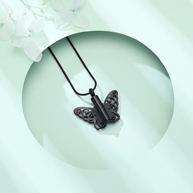 Butterfly Urn Necklace for Ashes Stainless Steel Keepsake Memorial Urn