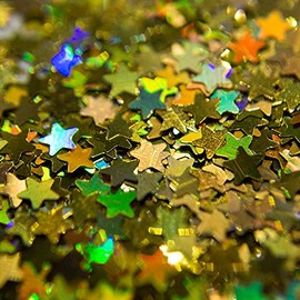 Large 100g SFXC® Golden Star Holographic Chunky Glitter for Arts and Crafts