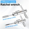 Pack of 2 T-Handle Tap Wrenches, Ratchets, Adjustable Ratchet Taps,