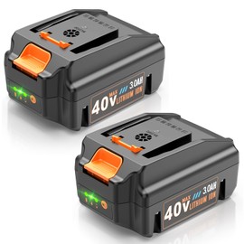 Futurebatt 2 Pack 40 Volt 3.0Ah Battery for Worx 40V Battery WA3580 Compatible with Worx WG180 WG280 WG380 WG580 (Not Fit for 2X20V Tools)