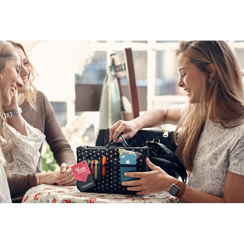 Periea Chelsy Handbag Organiser Insert (White, Large)