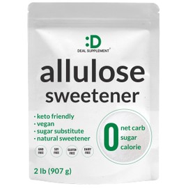 Allulose Sweetener 2 Pounds – Natural Sugar Subsitutes, No Aftertaste - Keto Friendly, Vegan, Zero Net Carb, Zero Calorie, Great for Cooking & Baking