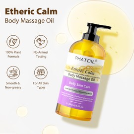 PHATOIL Etheric Calm Body Massage Oil 260 ml (8.8 fl.oz), Blends of Natural Plant Oils and Essential Oils for Massage and Skin Care, Body Oils for Women and Men