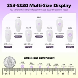 Meibite Mocha Lt.Purple Flatback Rhinestones, Glass Rhinestones for Nail Art and Craft, Glue Fix, Loose Crystal Gemstones(Mocha Lt.Purple, SS16, 1440pcs, 3.8-4.0mm)