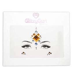 Face Gems Irridescent Temporary Tattoo Stickers Acrylic Crystal Holographic Glitter Stickers Waterproof Face Jewels Rhinestone for Party, Rave Festival, Dress-up (Persian Princess)