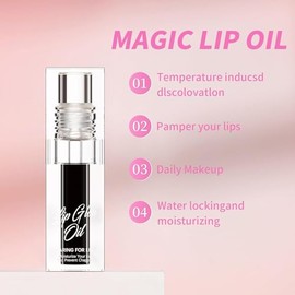 Brillo De Labios Hidratante De Cambio Cálido Hidratante Labial Brillo Labial Cuidado De Los Labios – Brillo De Labios Abultado Hidratante Nutritivo Bálsamo Labial Tintado (6#black)