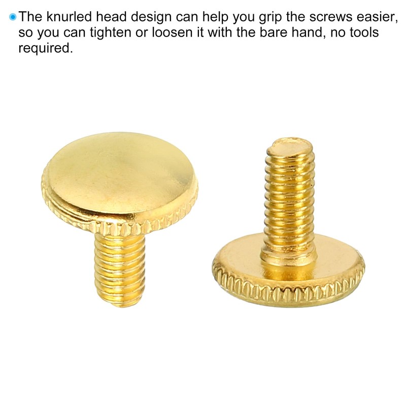 PATIKIL M4x8mm Thumb Screws, 20 Pack Knurled Head Shoulder Flat
